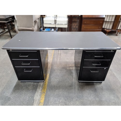 793 - Star Lot : A very sleek and handsome TB229 Classic Line Desk made by Müller Möbelfabrikation in blac... 