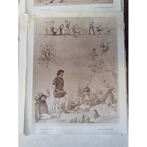 449 - A selection of six sepia-toned prints by Richard Doyle (1824-1883), published by The National Galler... 