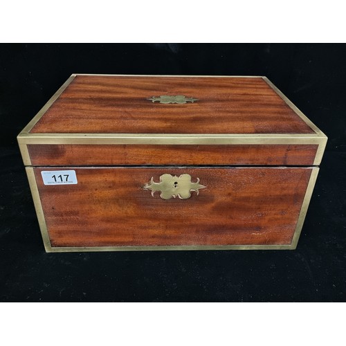 117 - Star lot : A truly spectacular Victorian vanity travel box - crafted from walnut with brass binding,... 