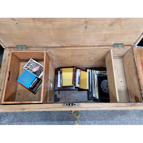 575 - A very large and rustic p chest, crafted from oak with box joints and original key included - a char... 