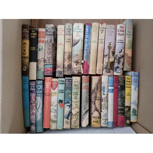 714 - A collection of five boxes filled with books, including vintage hardcover books such as 