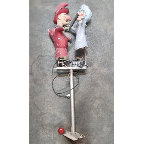 693 - Star lot : A large genuine 1950s  Punch and Judy mechanical puppet set, plug in to watch the show!
M... 