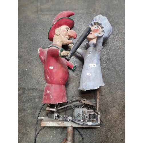 693 - Star lot : A large genuine 1950s  Punch and Judy mechanical puppet set, plug in to watch the show!
M... 