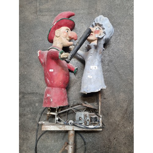 693 - Star lot : A large genuine 1950s  Punch and Judy mechanical puppet set, plug in to watch the show!
M... 