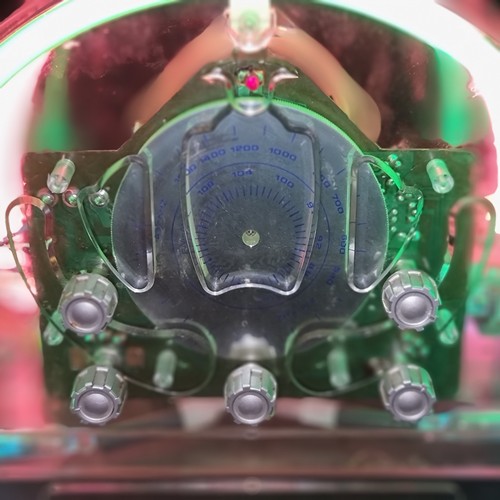 716 - Star lot : A highly unusual Hypersonic neon  light up see through radio with AM/FM tuning.