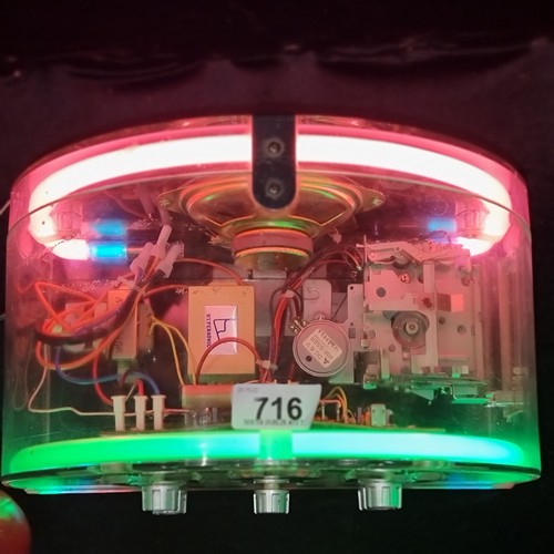 716 - Star lot : A highly unusual Hypersonic neon  light up see through radio with AM/FM tuning.