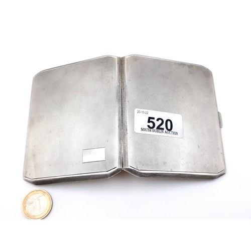 520 - A heavy Sterling Silver cigarette case or could be a business card case, c.1940. Weight: 164g. Hallm... 