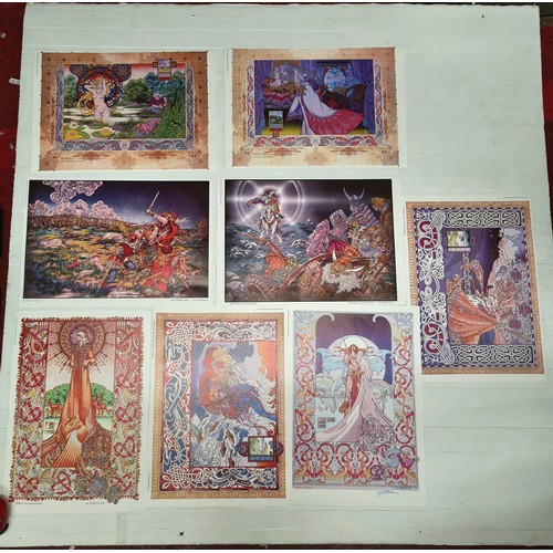 751 - A portfolio of eight prints by Jim Fitzpatrick produced by the Dé Dannan Press, hand signed by Jim F... 