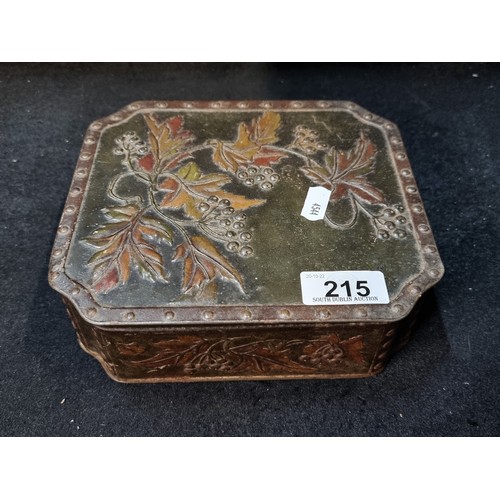 215 - A McFarlane Lang & Co biscuit tin filled with a  selection of vintage cigarette cards. Including Flo... 