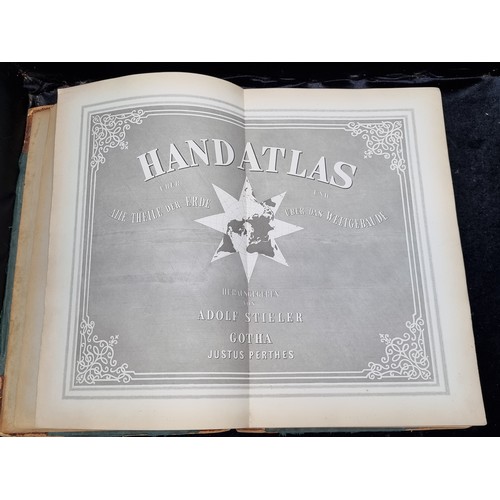 332 - A fabulous early twentieth century German atlas titled 'Stieler's Hand-Atlas' by Adolf Stieler, with... 