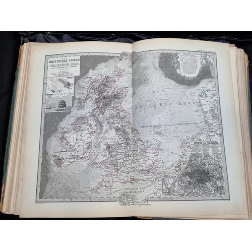 332 - A fabulous early twentieth century German atlas titled 'Stieler's Hand-Atlas' by Adolf Stieler, with... 