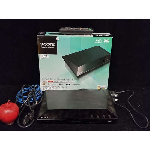 132 - A Sony Internet Audio & Video Blu-ray Disc/DVD Player. Model no: BDP-S1100. In original packaging. w... 