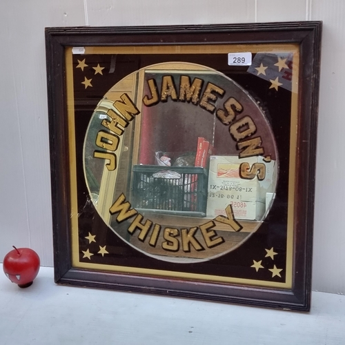 289 - A magnificent, 100% original antique advertising mirror for John Jameson & Sons Whiskey. A square, f... 