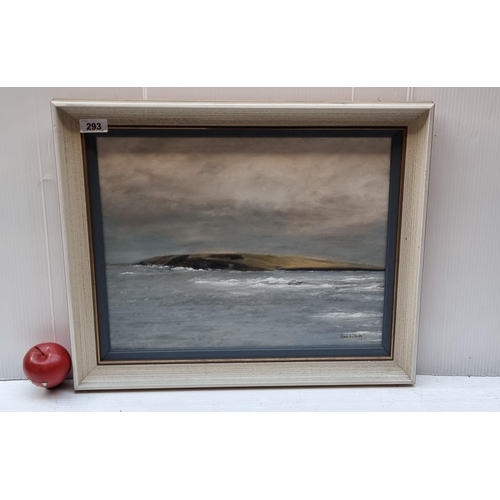 293 - An atmospheric original oil on canvas board painting titled 