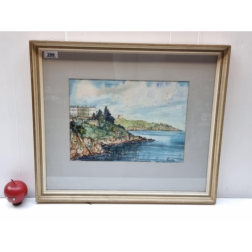 299 - A charming original watercolour on paper painting by T. Clifford dating to 1974. Features the Sorren... 