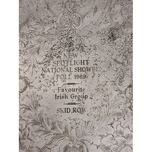 149 - Irish Music Interest : Two vintage silver-plated dishes. Including one example dating to the 14th / ... 