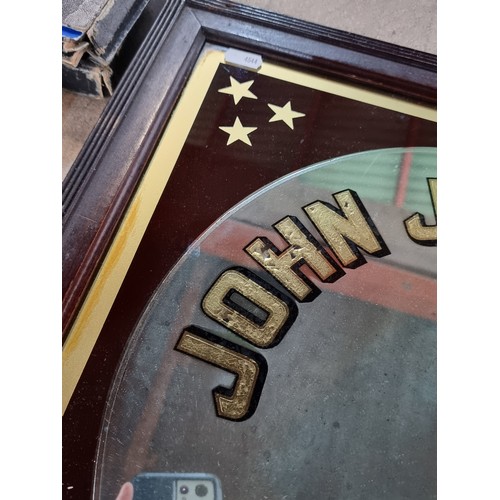 289 - A magnificent, 100% original antique advertising mirror for John Jameson & Sons Whiskey. A square, f... 