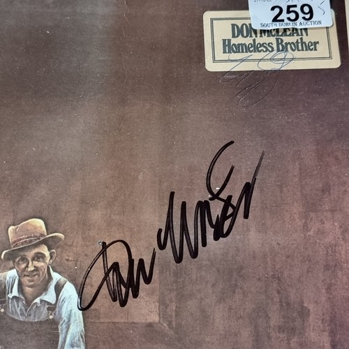 259 - A wonderful collection of five Dom McLean albums, all signed by McLean himself. Including 'American ... 