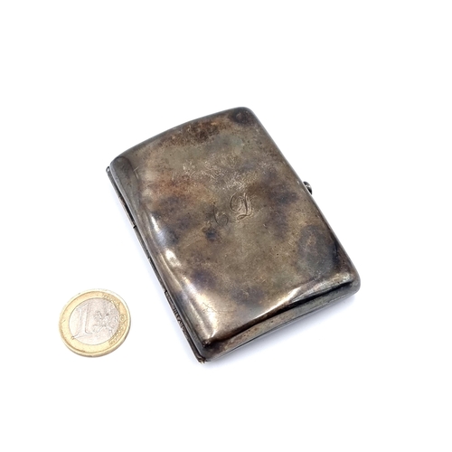 11 - A sterling silver antique cigarette/card case, featuring a Gilt interior. Hallmarked Birmingham, cir... 