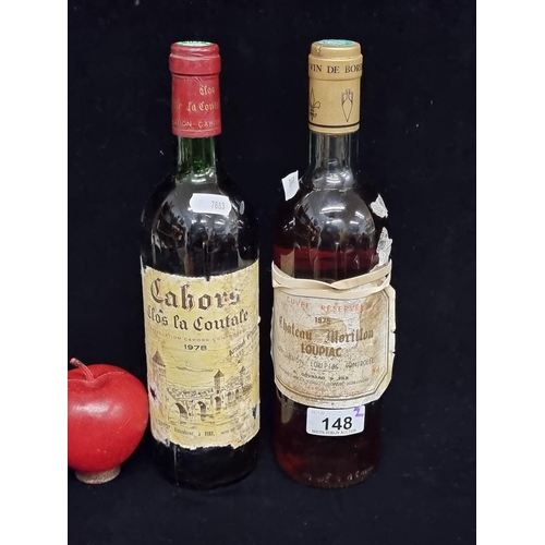 148 - Two sealed bottles of vintage wine. Including a bottle of 1978 Cahors Clos La Coutale and a 1975 bot... 