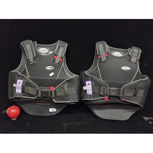 224 - A pair of Champion FlexAir equestrian back protectors. Both BETA certified to level 3. In a children... 