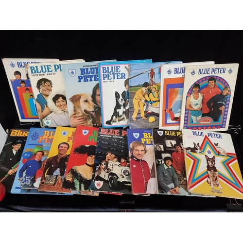 226 - A box containing fifteen vintage Blue Peter annuals. Including volumes 5-20. Published between the y... 