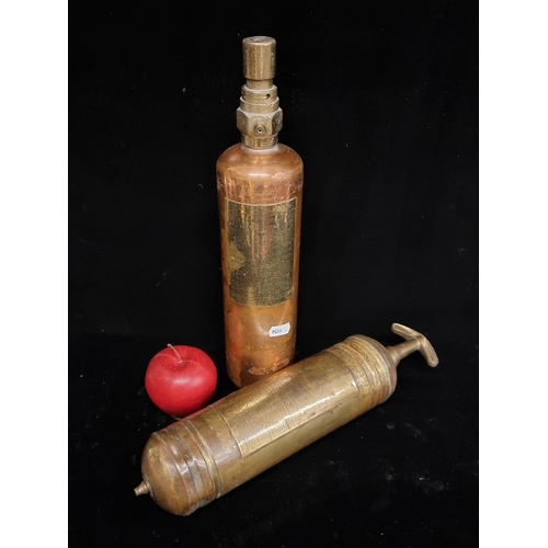 237 - Two Angus & Co. Ltd. fire extinguishers, dating to 1961 and 1963 respectively. Featuring copper and ... 