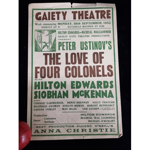 249 - A fantastic vintage original poster for Gaiety Theatre dating to September 1953 advertising Peter Us... 