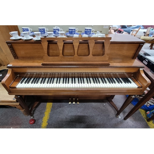 558 - Star Lot : A fabulous antique Edwardian upright overtrung piano made by Sherlock Manning. All keys i...