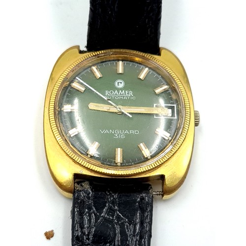 32 - A very fine example of an antique Gold plated Roamer Automatic wrist watch, with an attractive lumin... 