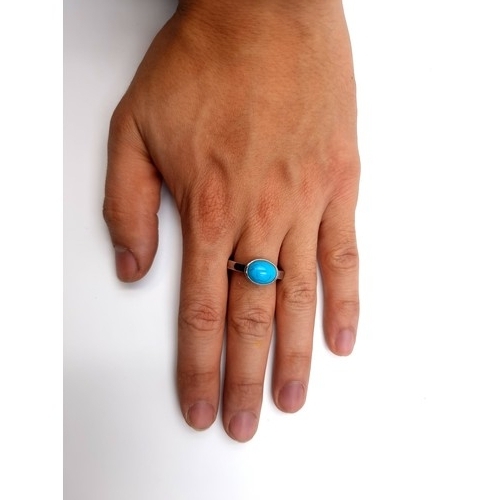 530 - A beautiful designer Thomas Sabo Turquoise Bohemia style sterling silver ring. Weight: 6.9 grams.