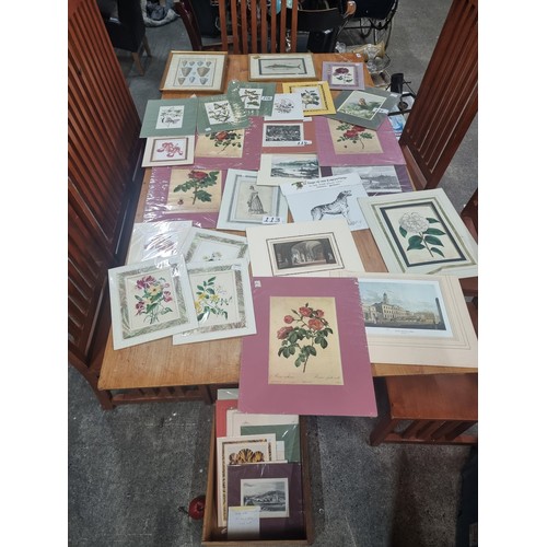 680 - A beautiful selection of thirty-nine vintage and antique hand coloured etching prints. Including a n... 