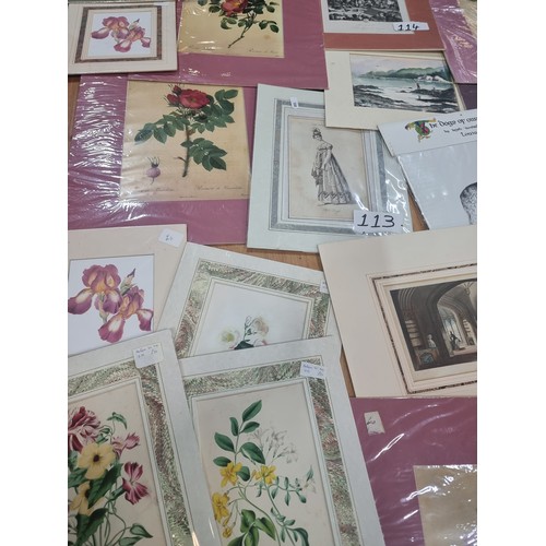 680 - A beautiful selection of thirty-nine vintage and antique hand coloured etching prints. Including a n... 