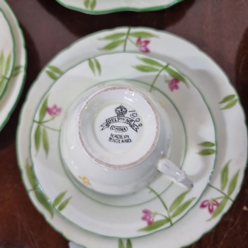 641 - 27 pieces of Delphine china including 6 cups, creamer saucers and side plates.