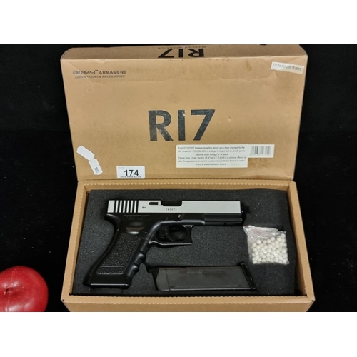 174 - A new RI7 3rd Generation airsoft BB handgun. Less than 1 joule with a bag of airsoft pellets include... 