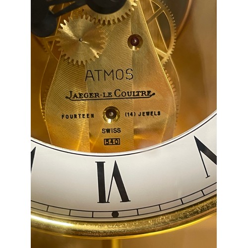 132 - Super Star Lot : Jaeger Le Coultre Atmos dome Limited Edition clock. Clock was made in 1983 to celeb... 