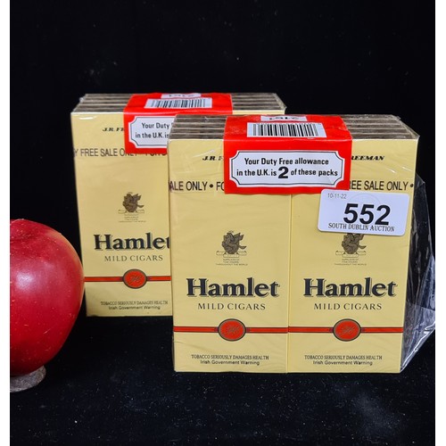 552 - Two packed of 50 (100 in total) Hamlet mild cigars. In seal, unopened condition. Retails value: 200 ... 