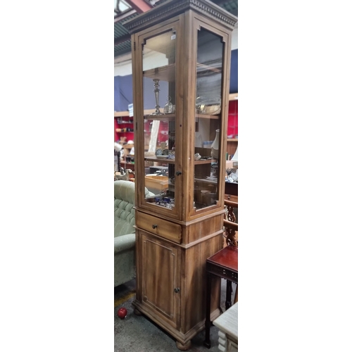 570 - Star Lot : A fabulous tall and handsome St. James Bath Cabinet with three glass panels, three shelve... 