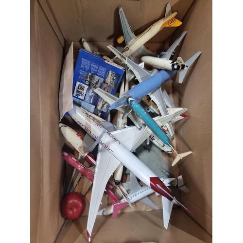 708 - A large box of fifteen model airplanes and model making sets. Including multiple USSR originating ex... 