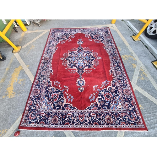 736 - Star Lot : A stunning, wool and silk  hand-knotted, hand made and hand finished large floor rug. Thi... 