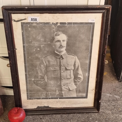 858 - An antique lithograph print of one of the leaders of the 1916 Irish rebellion in an antique frame.