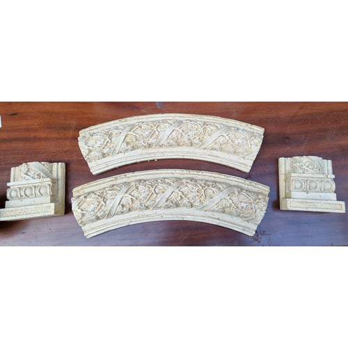 381 - A fabulous selection of cornice mouldings, Usually to top off tile. beautifully crafted in high reli... 