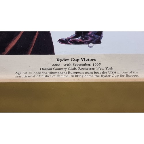 60 - A montage print hand signed by Bernard Gallagher featuring the Ryder cup. Comes with certificate of ... 