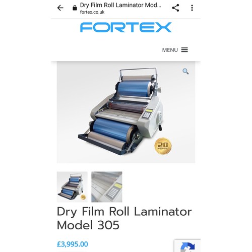 452 - Star lot : A Dry Film Roll Laminator machine, model number: 305, along with four rolls of laminating... 