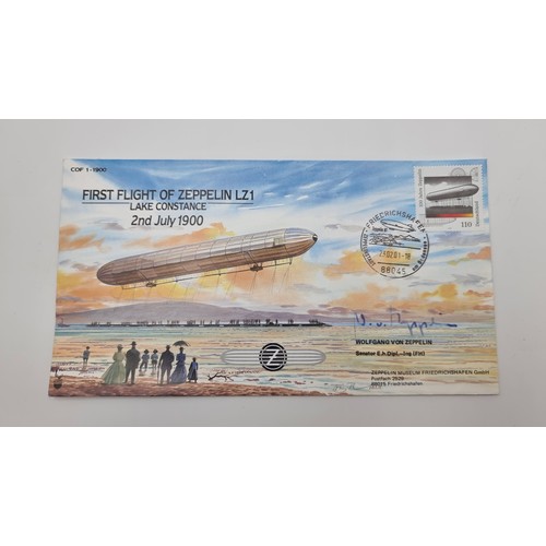 537 - A Flown cover for LZ#1 1900 with the personal autograph of Wolfgang Von Zeppelin, The grandson of Co... 