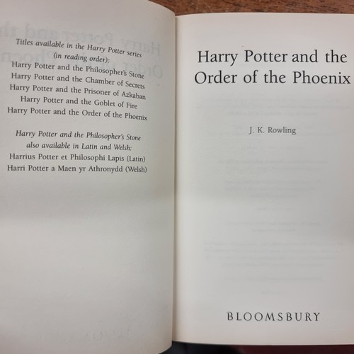 163 - A hardback book entitled ''Harry Potter and the Order of the Phoenix'' by J.K Rowling. Published by ... 