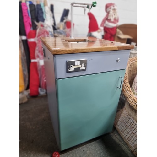 703 - A schoolroom freestanding cabinet with sink and gas Bunsen's plug perfect for science or home Econom... 