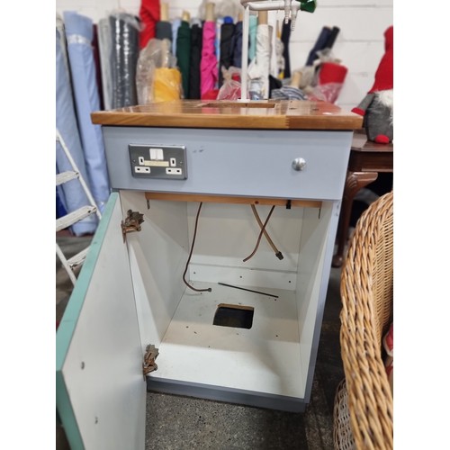 703 - A schoolroom freestanding cabinet with sink and gas Bunsen's plug perfect for science or home Econom... 