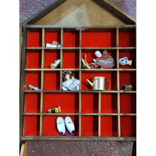 824 - Two wall mountable storage items including a subdivided shelving unit with glass doors designated fo... 