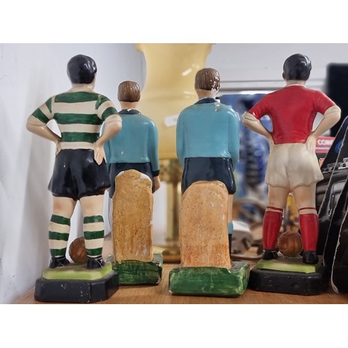 242 - Star lot : Four rare 100% original circa 1940s GAA player figures. Two were originally issued by Pla... 